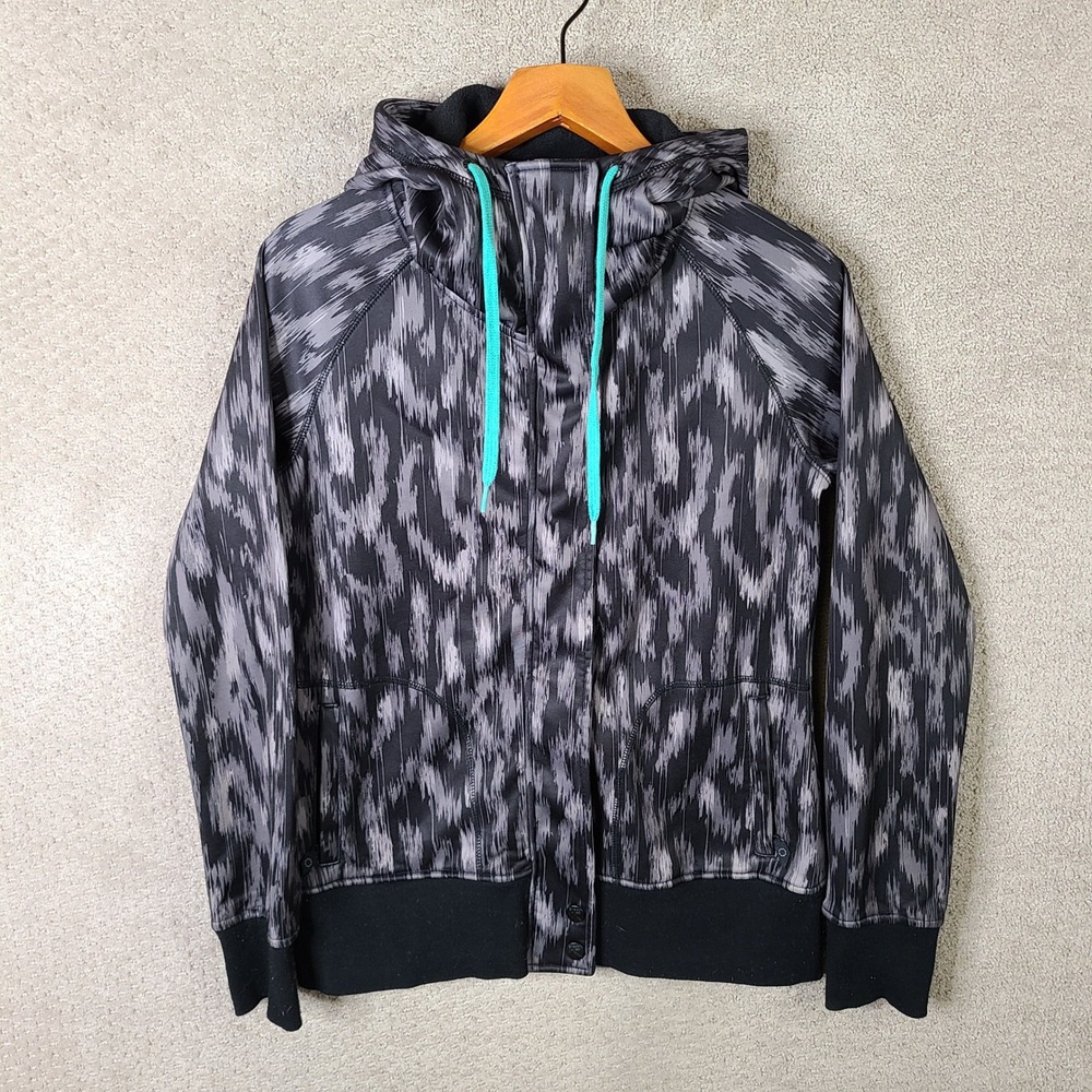 Empyre Hoodie Kids Large Gray Black Abstract Print Full Zip‎ Jacket Boys